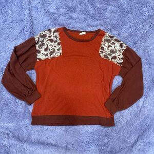 Hem‎ & Thread Paisley  long Sleeve Blouse Size Medium